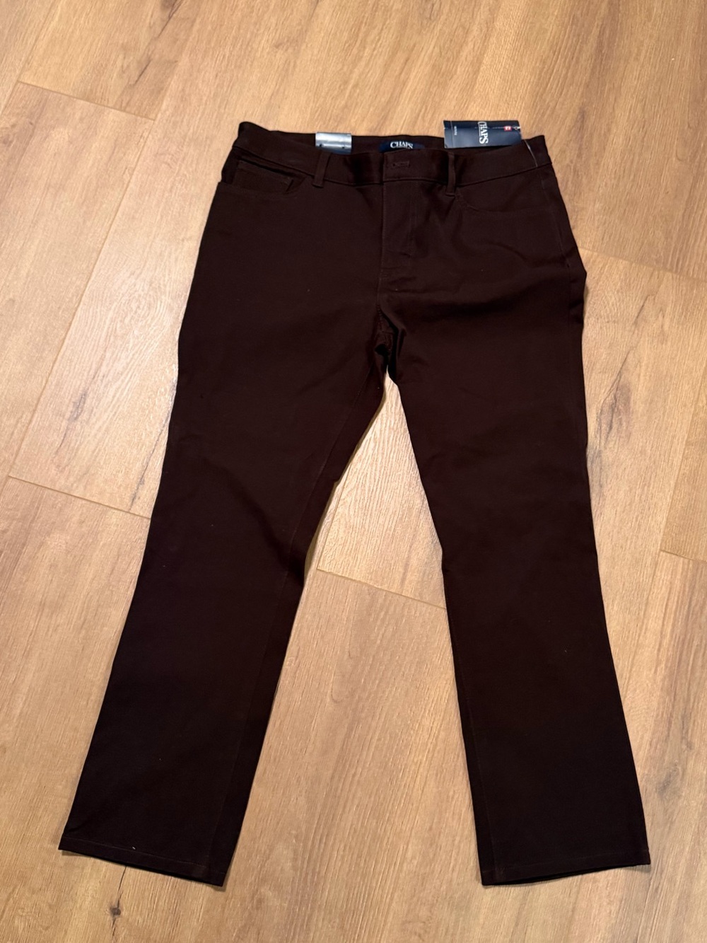 CHAPS Brown Straight-Leg Pants